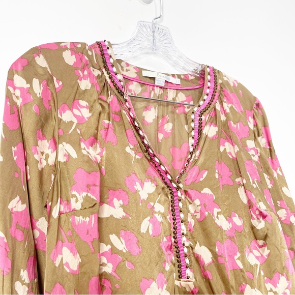 Boden Abstract Print Floral Silk Blouse Size 8 - Picture 9 of 14